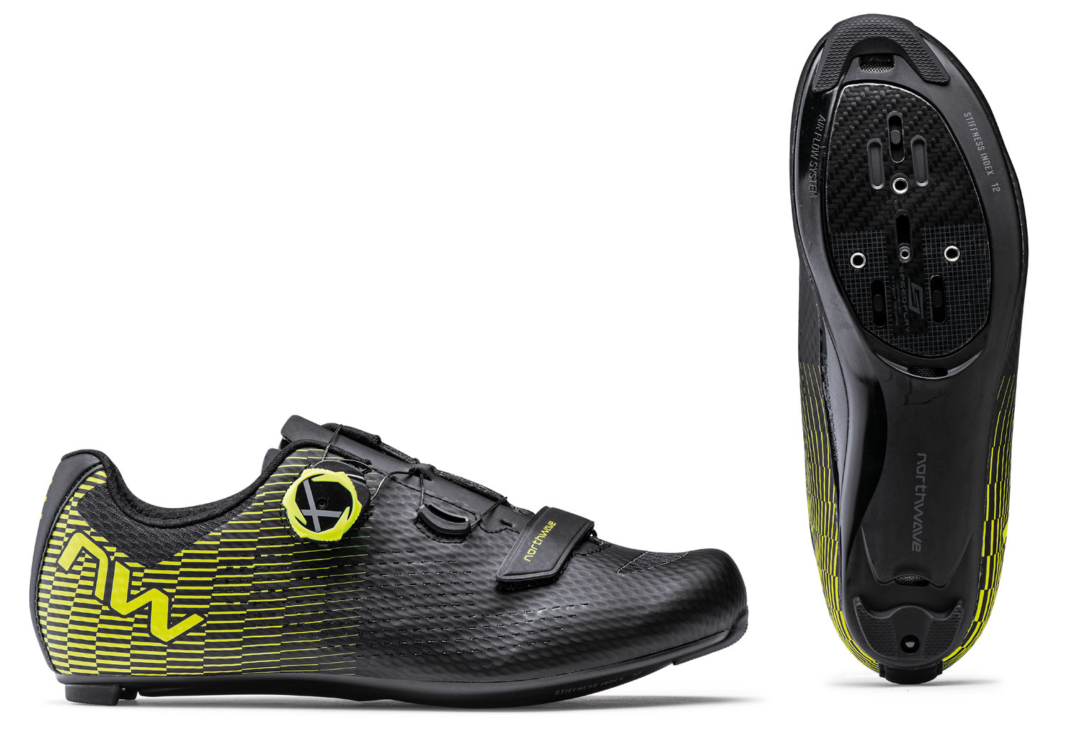 CIPŐ NORTHWAVE ROAD STORM CARBON 2 42 FEKETE/FLUO SÁRGA