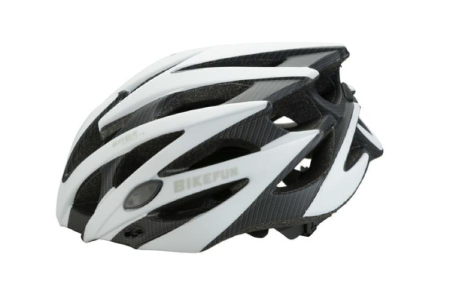 FEJVÉDŐ BIKEFUN EDGE M FEHÉR/KARBON 55-58CM