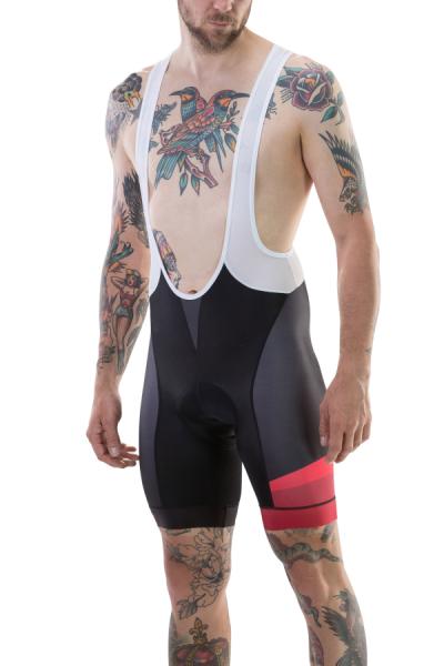 Nadrág MERIDA CX DESIGN rövid kantáros M FEKETE/PIROS 422