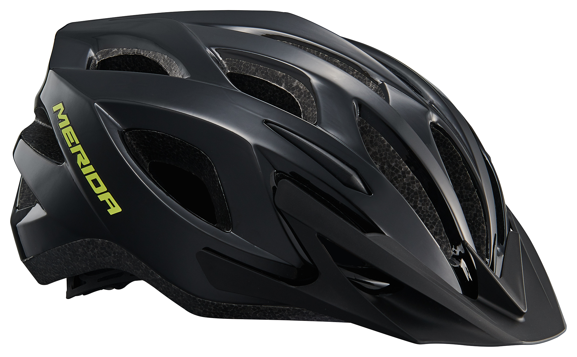 Fejvédő MERIDA CHARGER M fényes fekete/sárga (53-58cm) - 21 szellőző