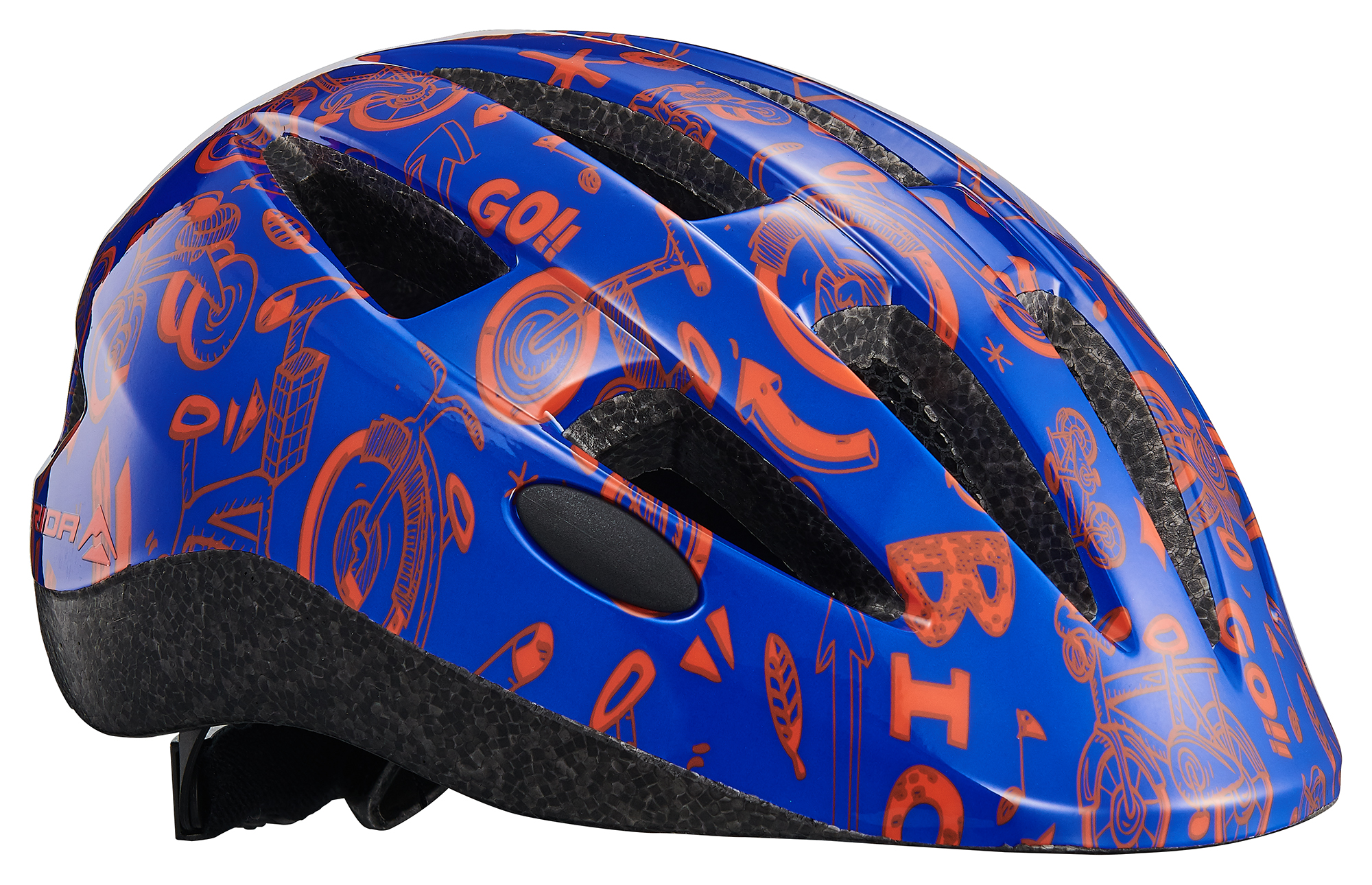 Fejvédő MERIDA POWER kék 48-54 cm (piros mintával)