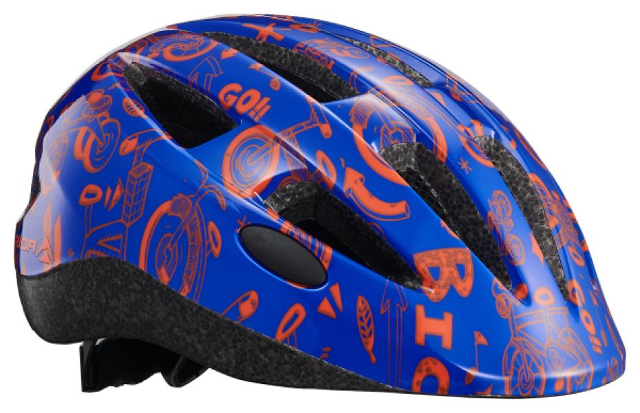 Fejvédő MERIDA POWER kék 48-54 cm (piros mintával)