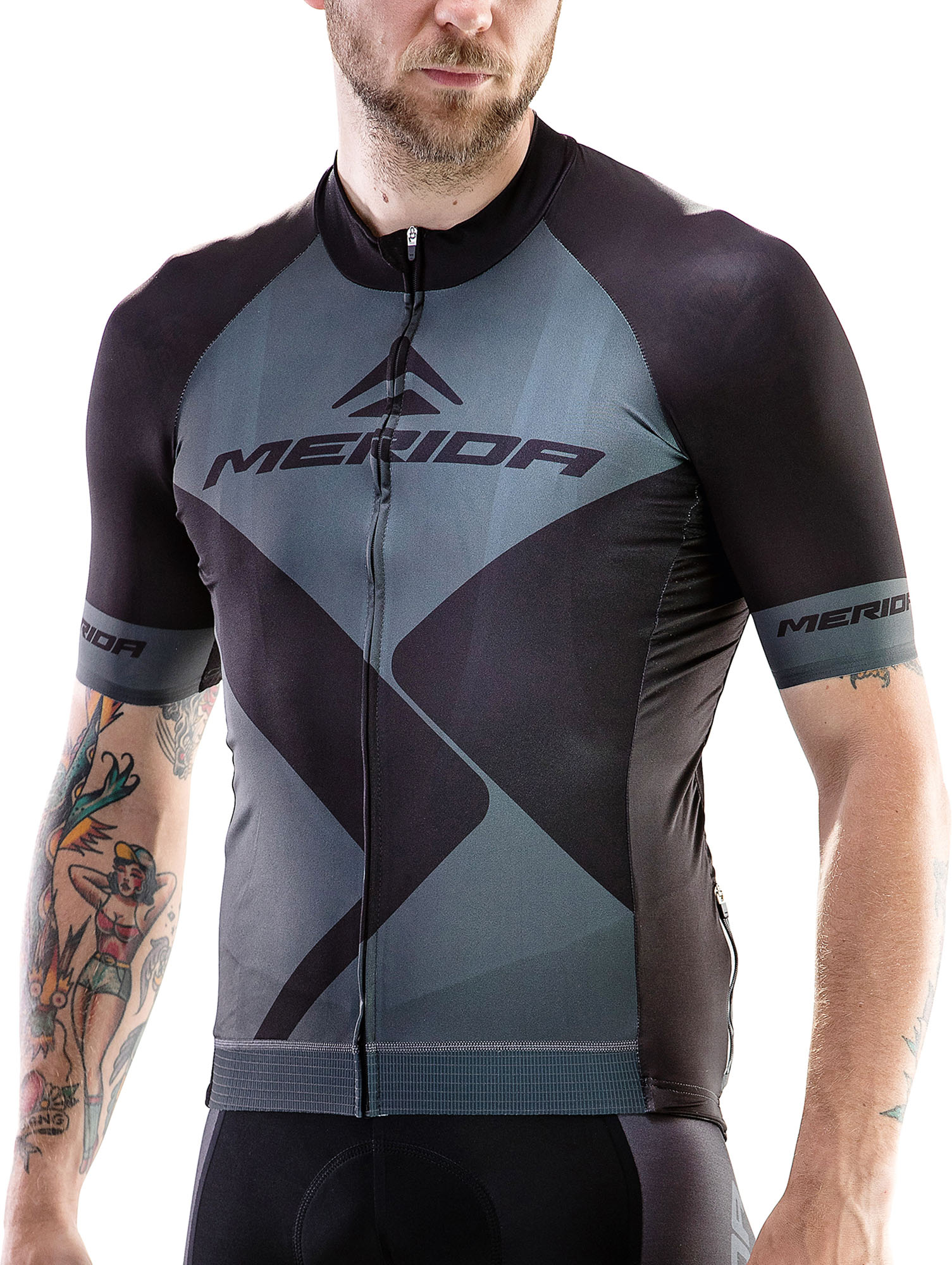 Mez MERIDA RHOMBE DESIGN rövid 435 XL SZÜRKE fekete végig cipzár - 15512T0435