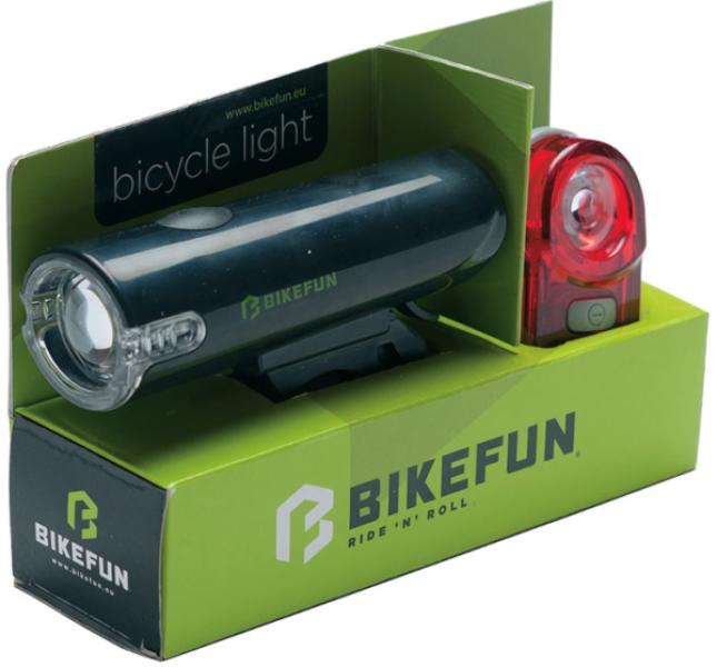Lámpa BIKEFUN TWIN szett E+H 1+2 LED - JY-345+JY-596