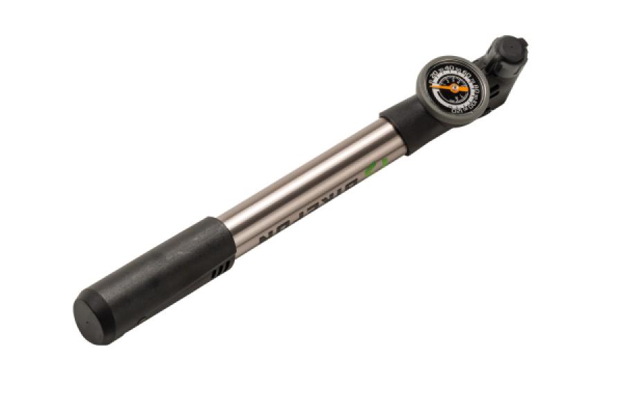 Pumpa BIKEFUN CHINOOK GAUGE HV/HT mini alu, nyomásmérővel, ezüst