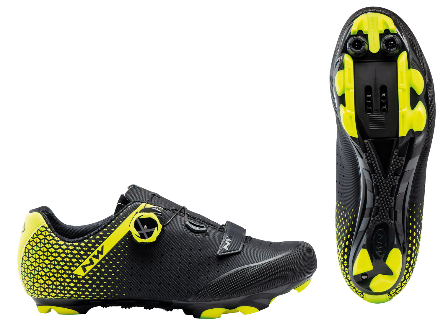 Cipő NORTHWAVE MTB ORIGIN PLUS 2 fekete/fluo sárga