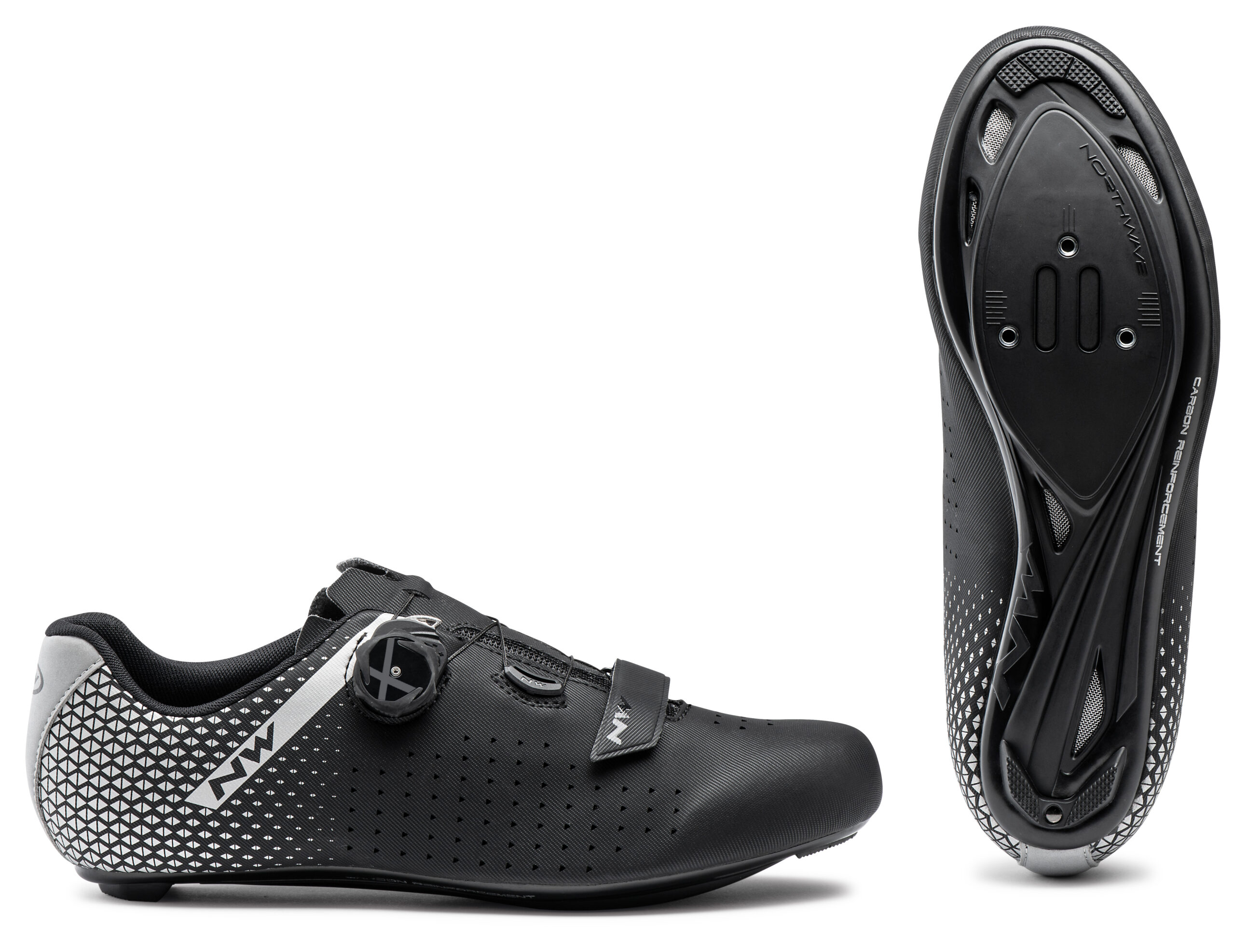 Cipő NORTHWAVE ROAD CORE PLUS 2 WIDE 41 fekete/ezüst