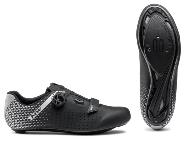 Cipő NORTHWAVE ROAD CORE PLUS 2 WIDE 41 fekete/ezüst