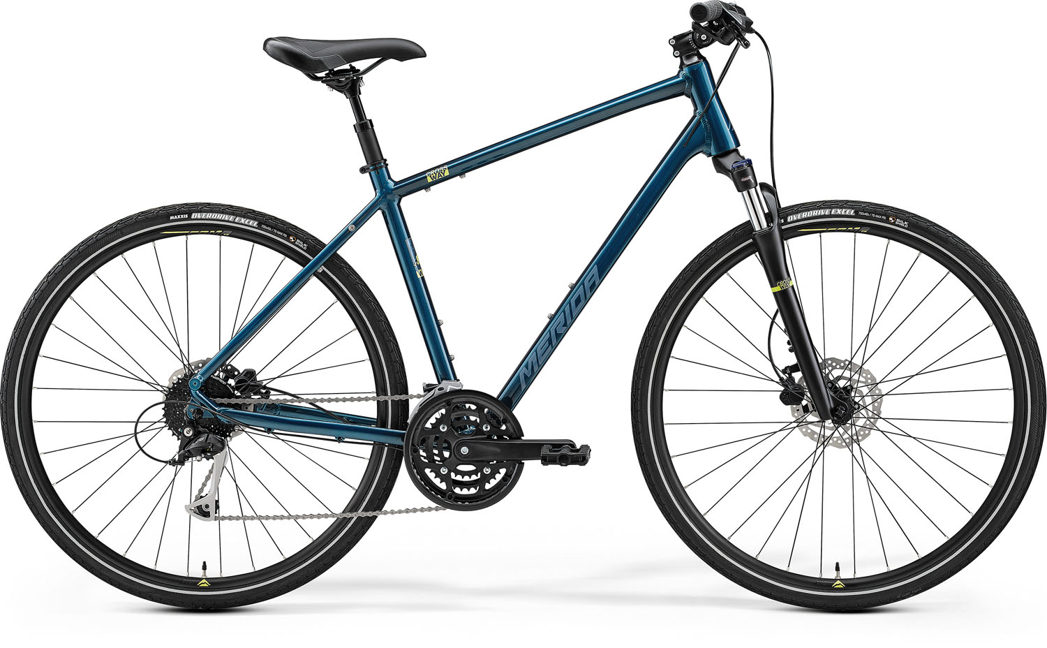 MERIDA 2022 CROSSWAY 100 L(55) kékeszöld (ezüst-kék/lime)