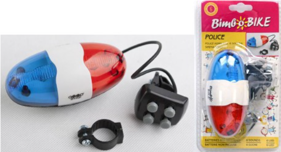 POLICE ELEKTROMOS KÜRT,DUDA 4 HANG + VILLOGÓ LÁMPA ,6 LED