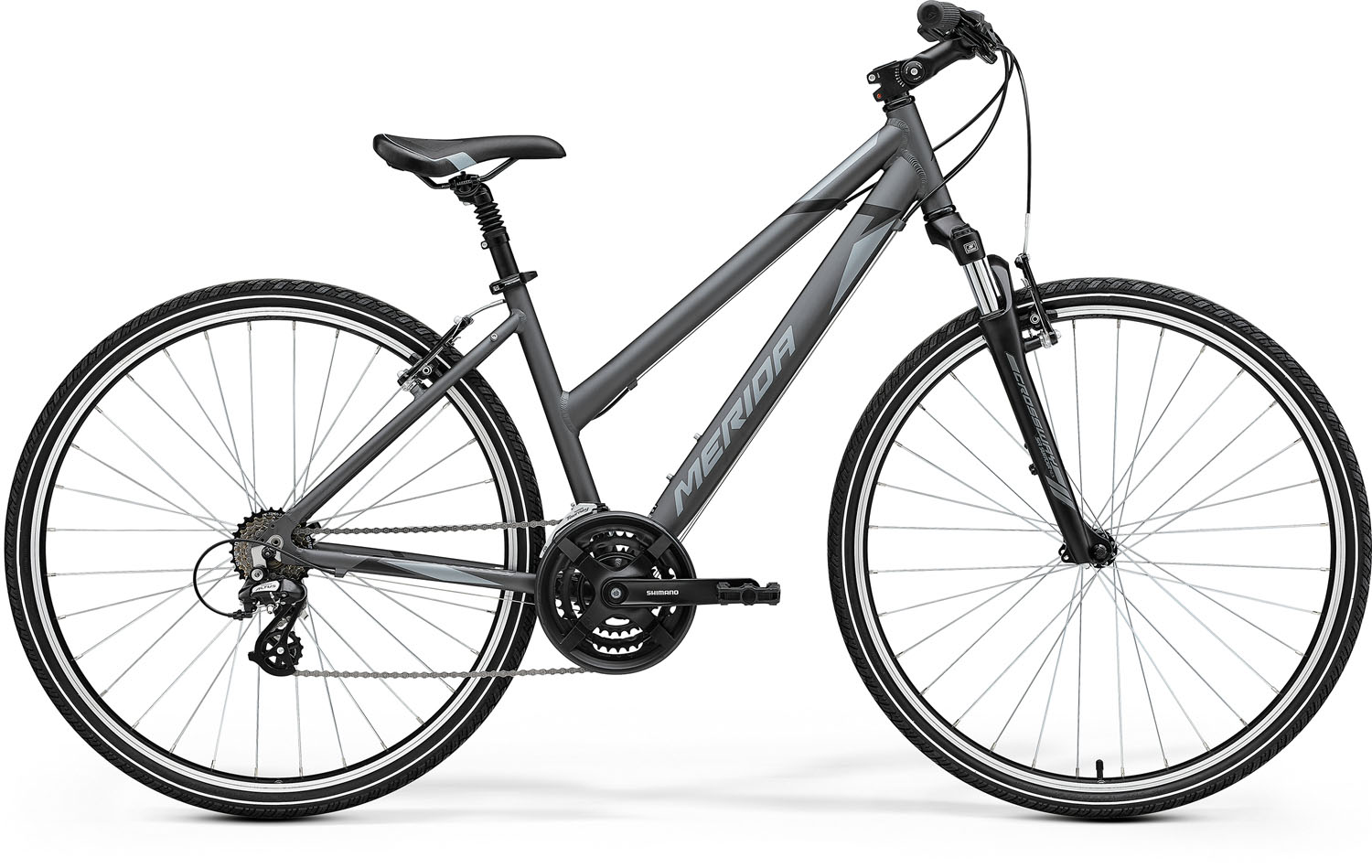 MERIDA 2022 CROSSWAY 10-V NŐI S(L) SELYEM SÖTÉTEZÜST (SZÜRKE/FEKETE)