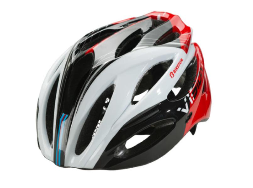 FEJVÉDŐ BIKEFUN VISION PIROS-FEKETE-FEHÉR L MÉRET