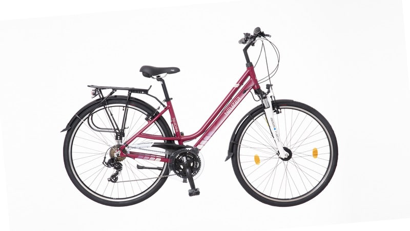 KERÉKPÁR NEUZER RAVENNA 100 Női TREKING  PADLIZSÁN -FEHÉR  17"