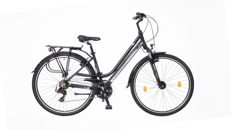 KERÉKPÁR NEUZER RAVENNA 100 NŐI  FEKETE-RÓZSASZÍN MATT 17" TREKING