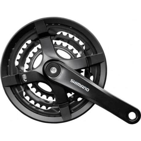 HAJTÓMŰ SHIMANO FC-TY501  LÁNCVÉDŐVEL  48-38-28 FOGSZÁM FEKETE 170 MM NÉGYZETKÚPOS   HG 6-7-8 SEBESSÉGES