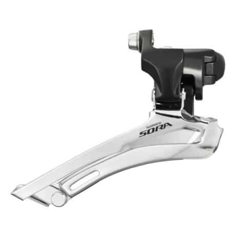 VÁLTÓ ELSŐ SHIMANO SORA FD-R3000 ORSZÁGÚTI  FELSŐ BILINCSES, 2X9 SEBESSÉGES