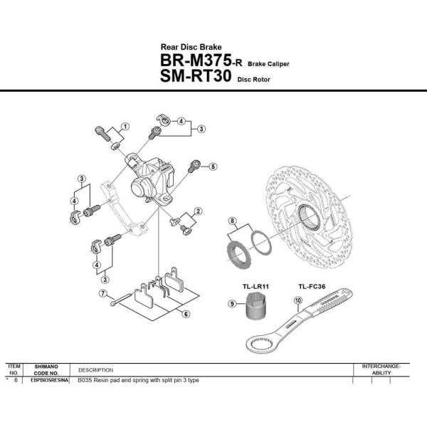 FÉKBETÉT SHIMANO  B05S TÁRCSAFÉKHEZ M525/515/495/475/465/416/415/375/486/485/446 / ZACSKÓS