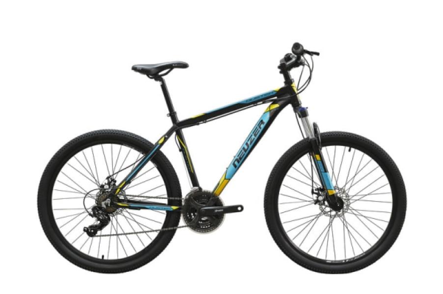 KERÉKPÁR NEUZER DUSTER HOBBY DISC 27.5" MTB / 19" VÁZ FEKETE-TÜRKIZ-SÁRGA