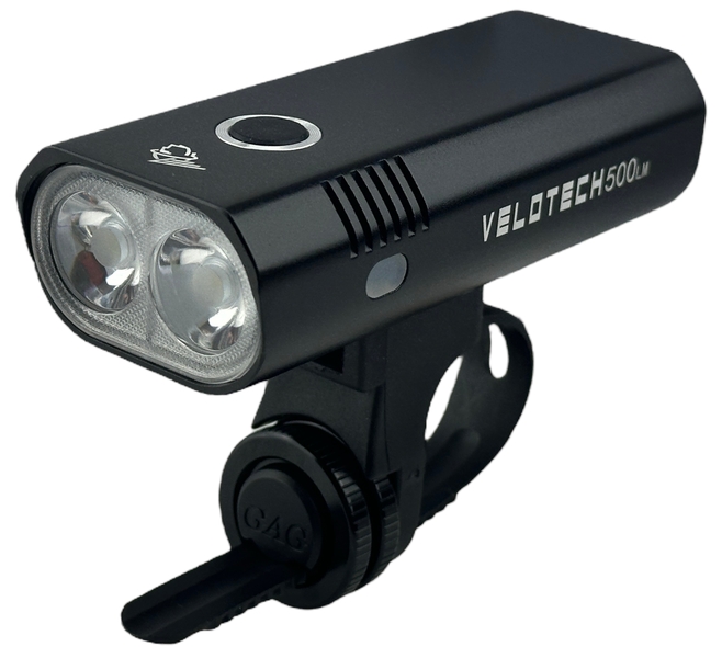 LÁMPA ELSŐ VELOTECH PRO 500 Lumen USB Tölthető Akkumulátor