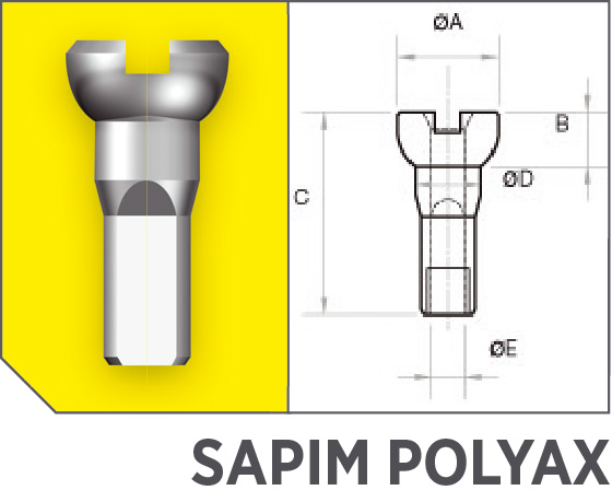Küllőanya SAPIM POLYAX réz 14G 12 mm fekete
