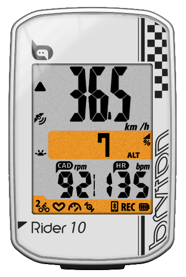 Computer BRYTON RIDER 10E GPS komputer, fehér