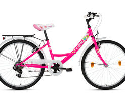 KERÉKPÁR CSEPEL FLÓRA 24"  6 SEBESSÉGES NEONPINK VIRÁGOS ÚJ MODELL !