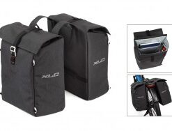 Táska, dupla, antracit, víztaszító polyester, 37x33x15cm, 37 l BA-S92