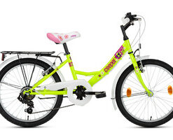 KERÉKPÁR CSEPEL  FLÓRA 20" 6 SEBESSÉGES  NEONZÖLD YS8104 VIRÁG MINTA