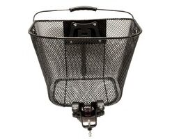 KOSÁR ELSŐ ACÉL SŰRŰ SZÖVÉSŰ KORMÁNYRA 35x26x26.5 CM + CLIP-ON FEKETE